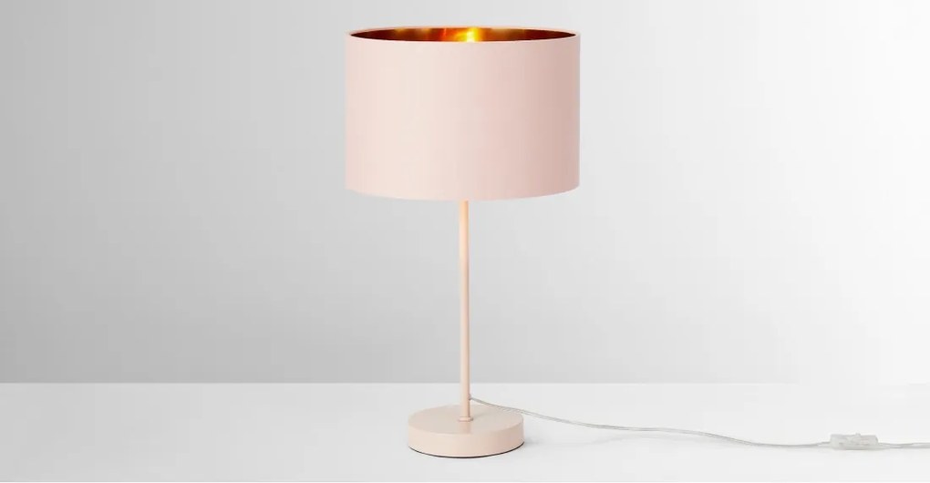 Jacy tafellamp, roze en koper