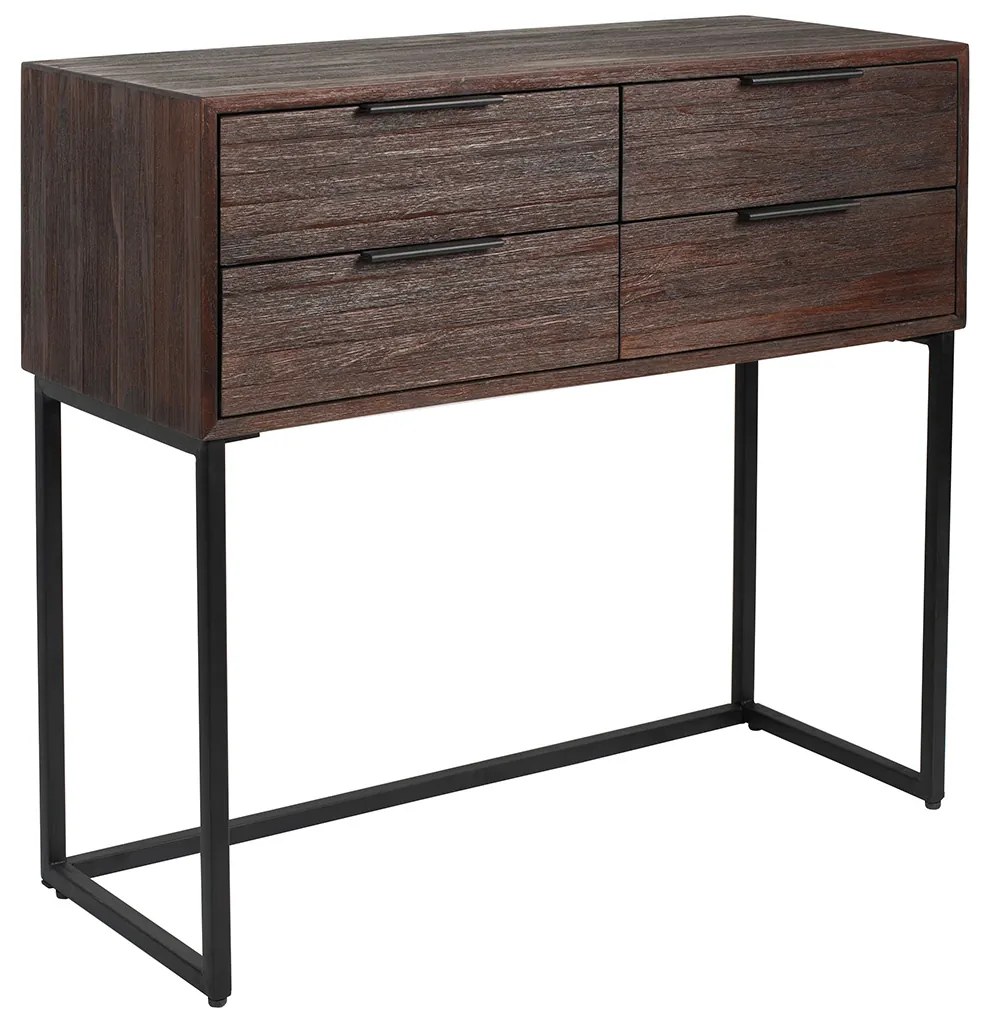 Sidetable Met Lades Teakhout 90 Cm - 90 X 35cm.