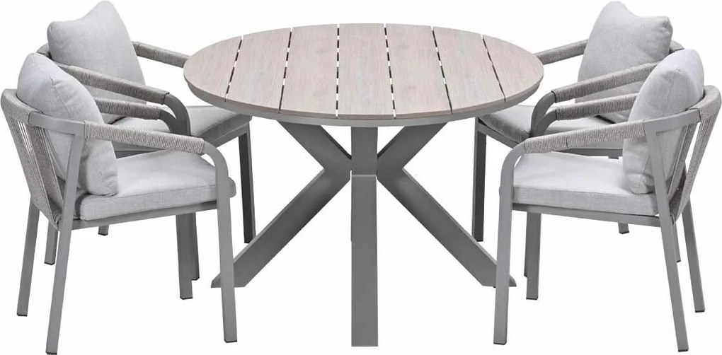 Garden Impressions Tarera tuinset 5-delig dakar sand - Tulli tuintafel 180x115 cm - light teak vironwood