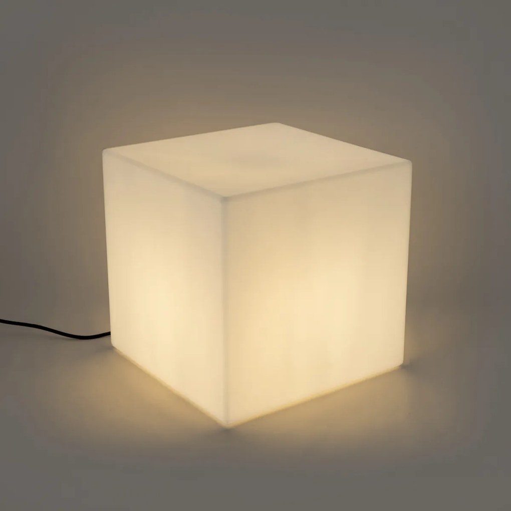 Moderne buitenlamp wit 38 cm vierkant IP44 - Nura
