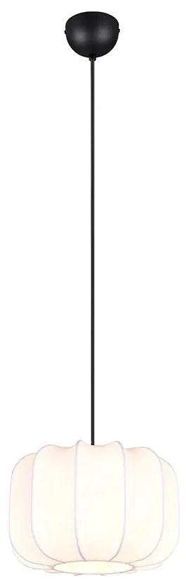 Japandi hanglamp zwart met wit 25cm - Madleine