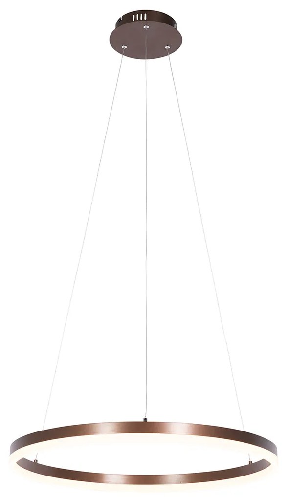 Hanglamp donkerbrons 60 cm incl. LED 3-staps dimbaar - Anello Modern rond Binnenverlichting Lamp