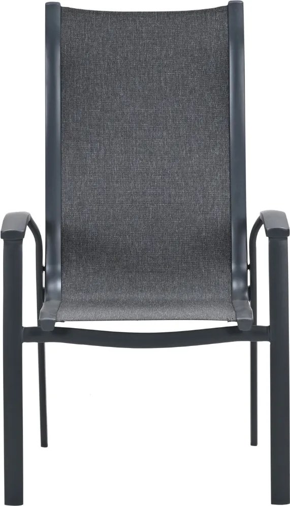 Garden Impressions Hilly tuinstoel stapelbaar donker grijs - 2 stuks