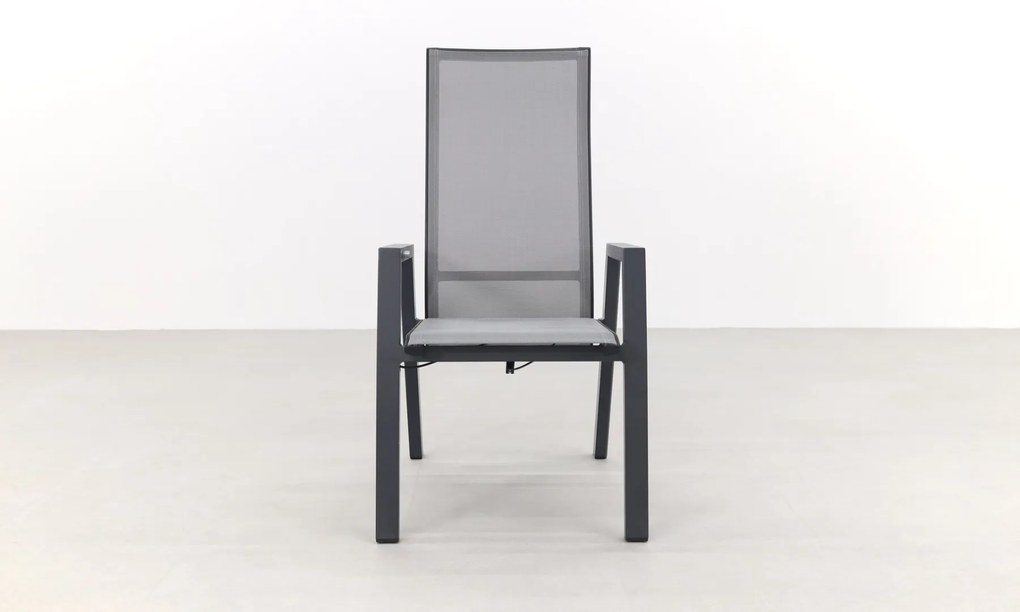 Azoren dining tuinstoel verstelbaar (incl. kussen) - Antraciet