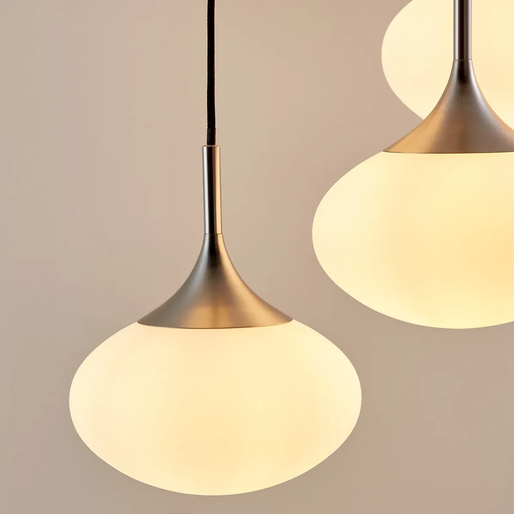 Hanglamp in metaal en opaline, Merisa
