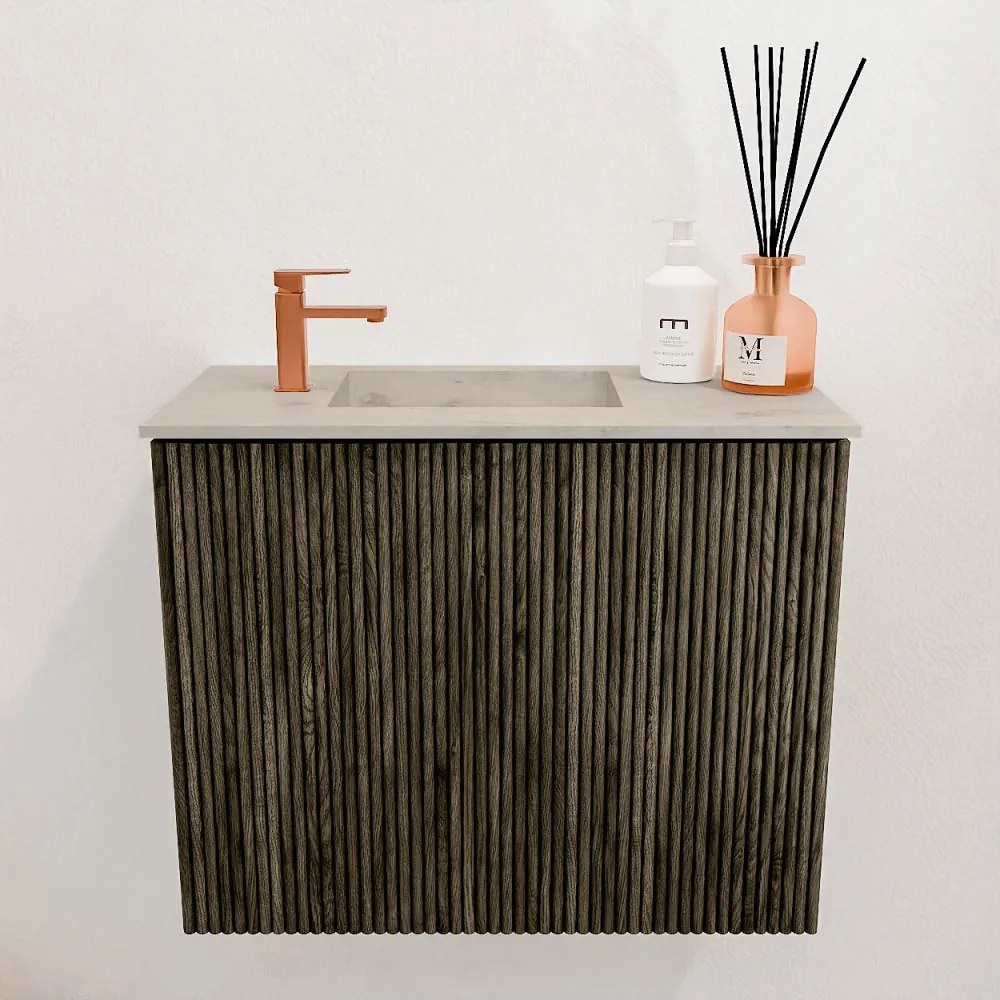 Mondiaz Joya DLux 50cm toiletmeubel shadow met wastafel faye links 1 kraangat opalo