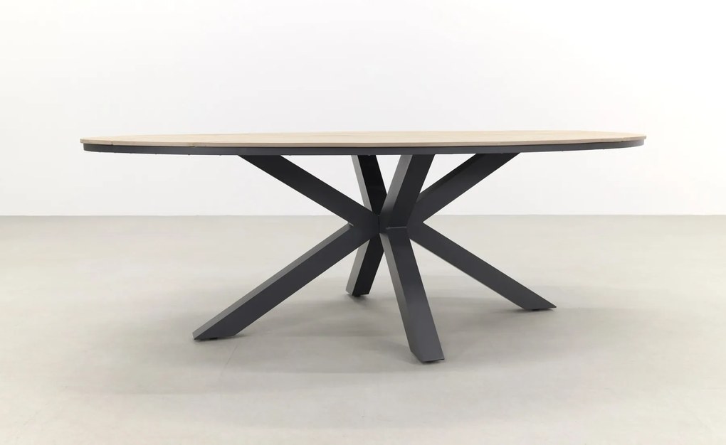GI Edison ovale houtlook tuintafel 220x115 cm.