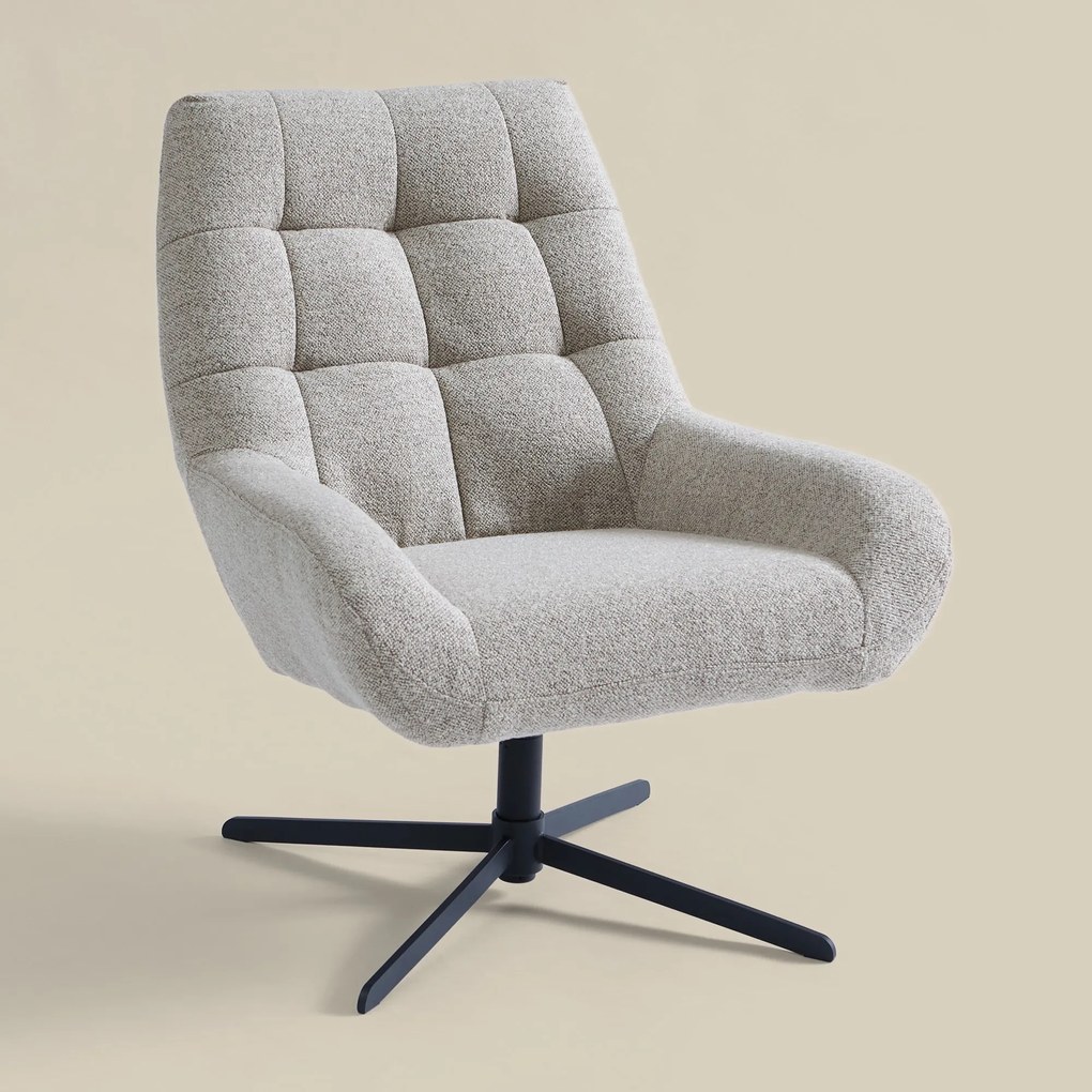 Draaibare Fauteuil Beige Boucle