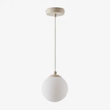 Hanglamp Ø12 Cm Van Ijzer Met Glazen Bol Uvol Tapioca Beige - Sklum