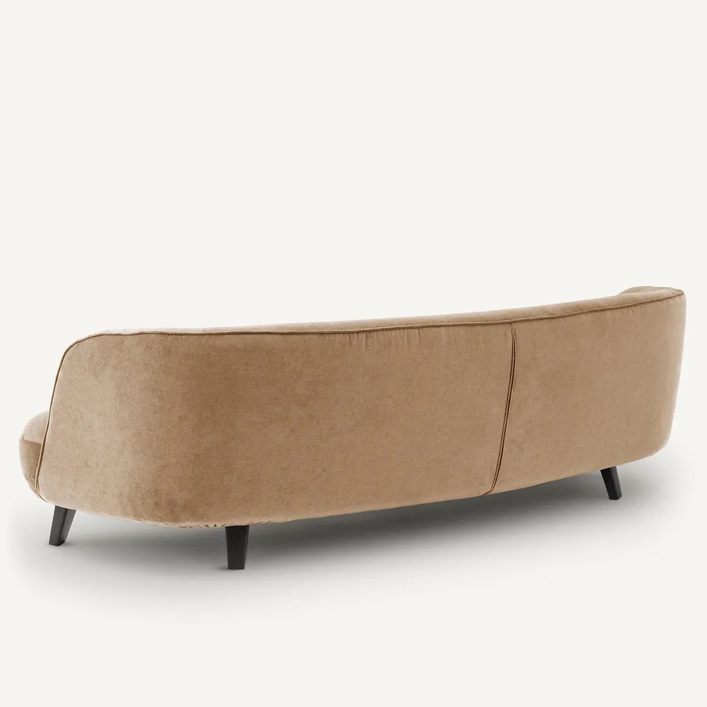 5-zits bank in stonewashed fluweel, Rosebury ontwerp Emmanuel Gallina