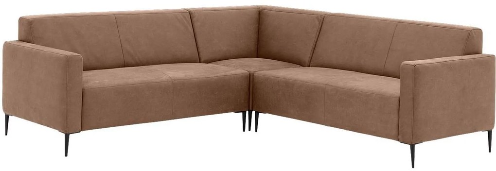 Goossens Key West bruin, micro leer, 2,5-zits, modern design