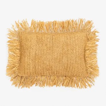 Rechthoekig Kussen 30x50 Cm Van Gevlochten Raffia Doncka Natuurlijk - Sklum