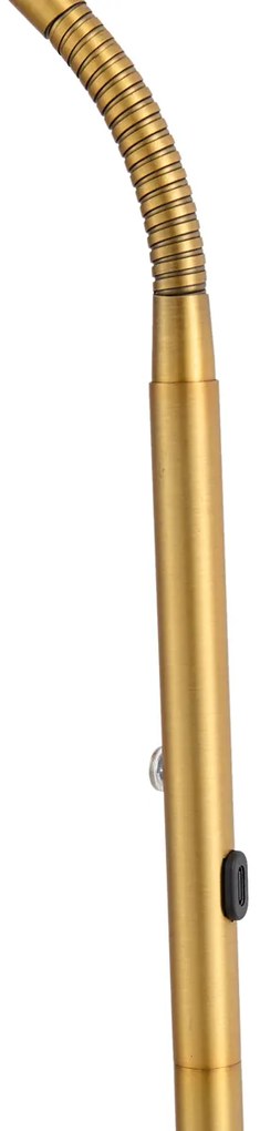 Moderne vloerlamp brons incl. LED 3-staps dimbaar oplaadbaar - Waldorf