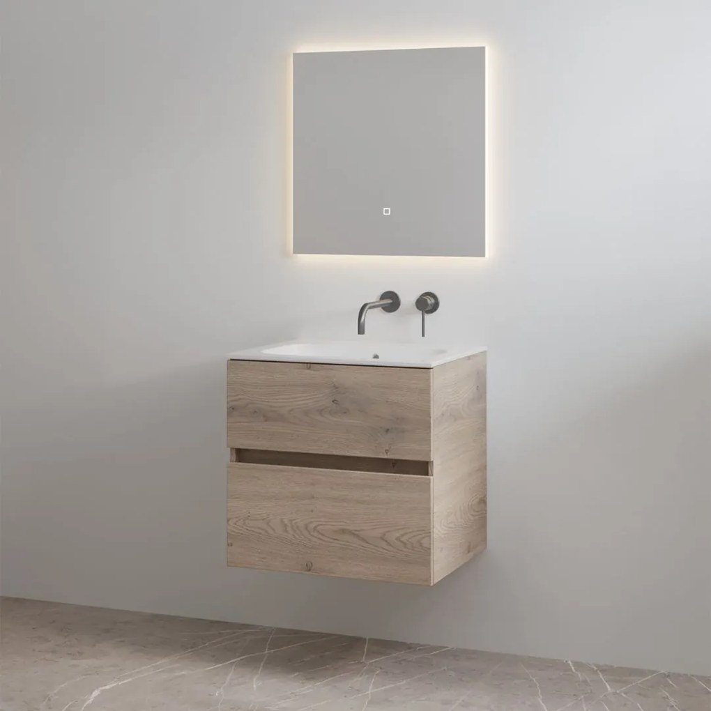 Best Design Splash badkamermeubel 60cm zonder kraangat eiken licht