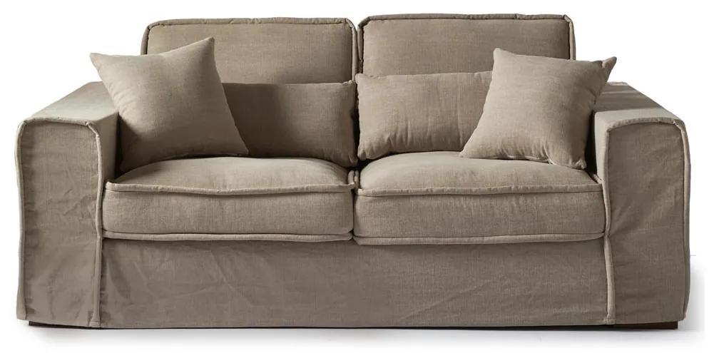 Rivièra Maison - Metropolis Sofa 2,5 Seater, washed cotton, natural - Kleur: bruin