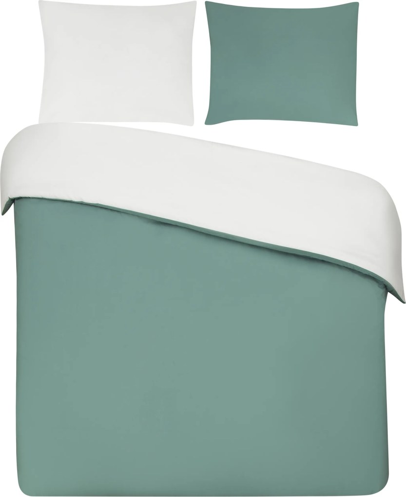 Dekbedovertrek Percal– 100% percal katoen – 140×200/220 – mineraal/wit