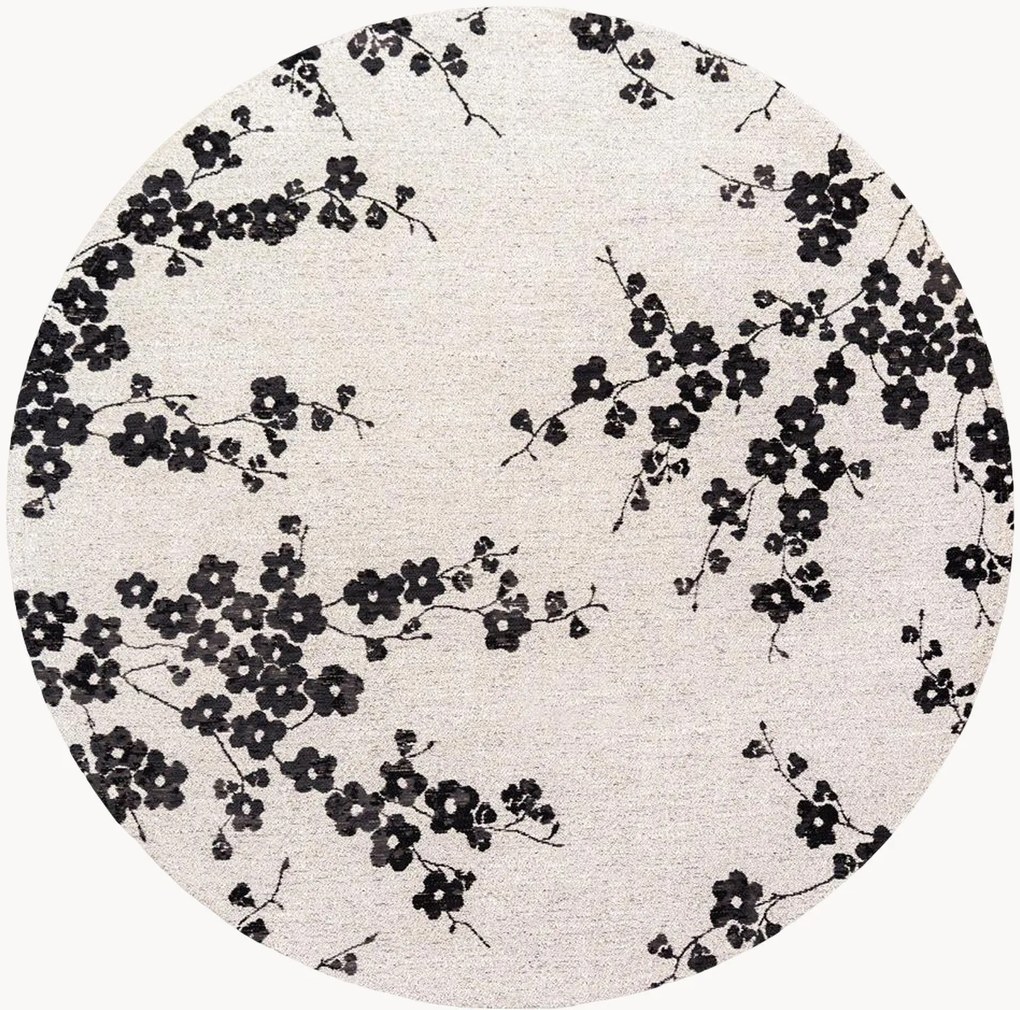 Wasbaar rond jacquard in- & outdoor vloerkleed Sakura