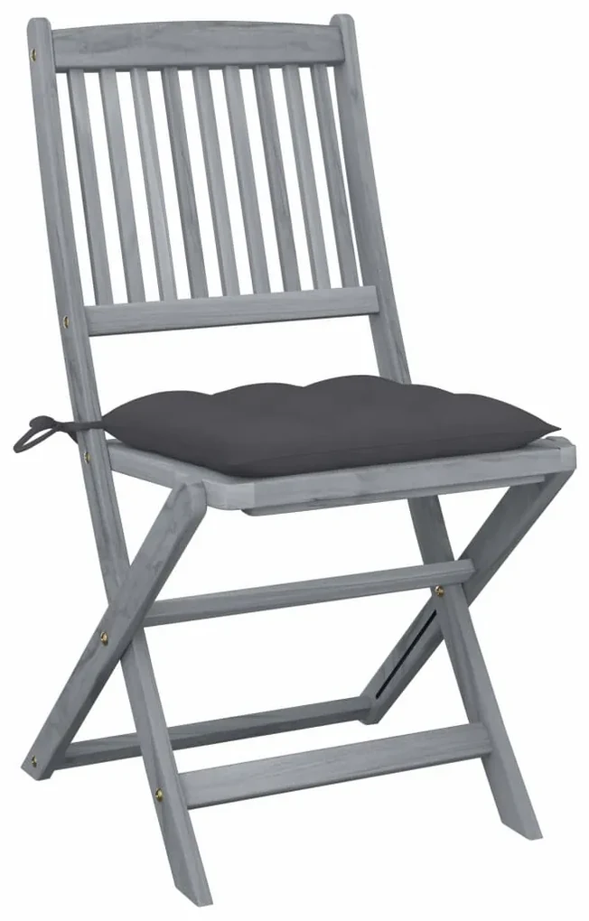 vidaXL Tuinstoelen 2 st inklapbaar met kussens massief acaciahout