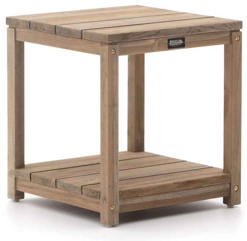 Bijzettafel tuin ROUGH | Vierkant  | Tuintafel Teakhout | 50x50cm | Kees Smit Tuinmeubelen