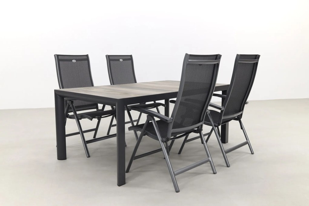 Hartman Salvatore/Kings 4-persoons verstelbare tuinset 180x100 cm. - Antraciet