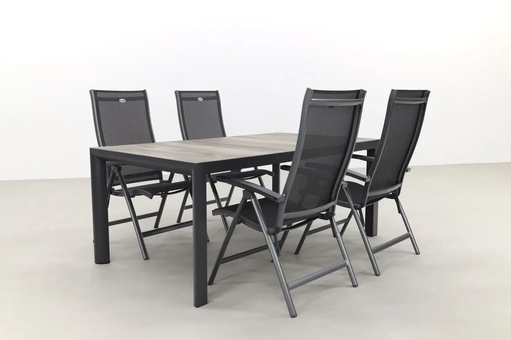 Hartman Salvatore/Kings verstelbare tuinset antraciet - 180x100 cm.