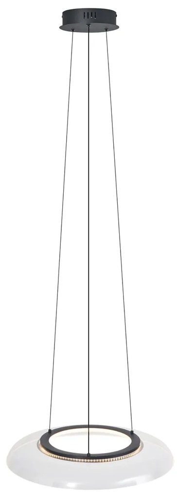 Design hanglamp zwart en transparant 3-staps dimbaar - Scacrylic