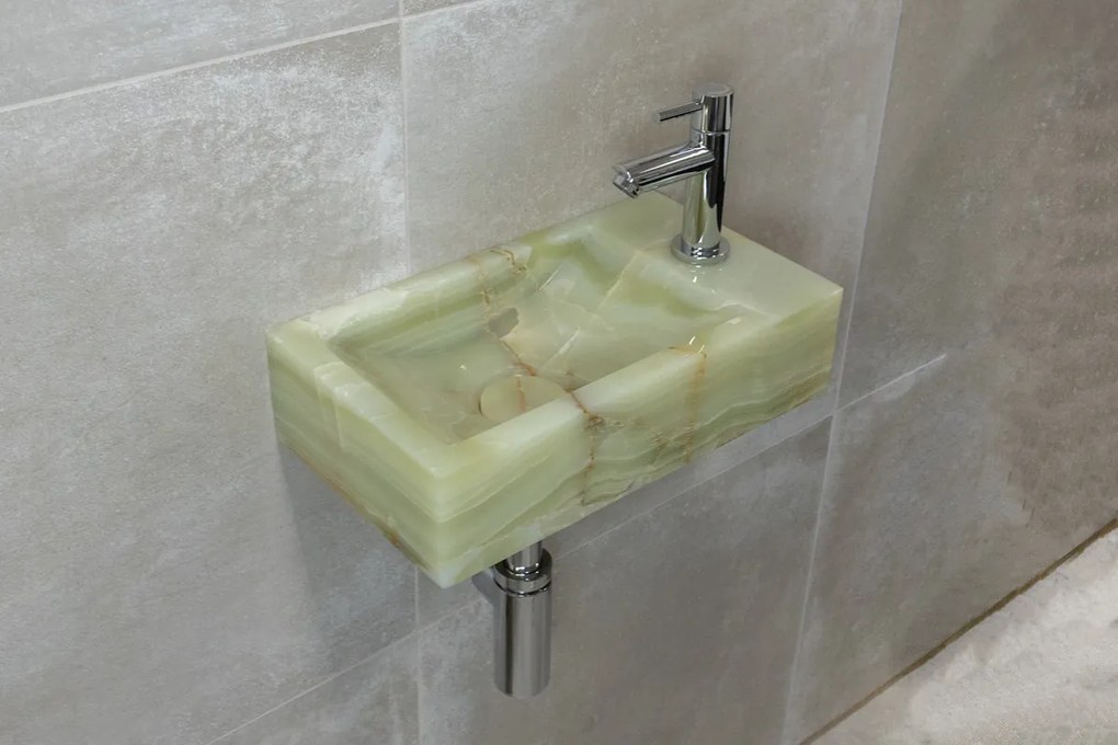 Saniclear Green Onyx fonteinset met rechte kraan in chroom