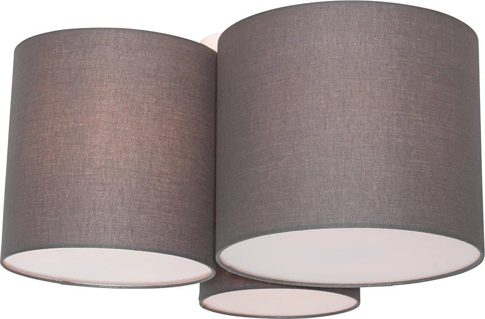 Moderne plafondlamp taupe  3-lichts - Multidrum