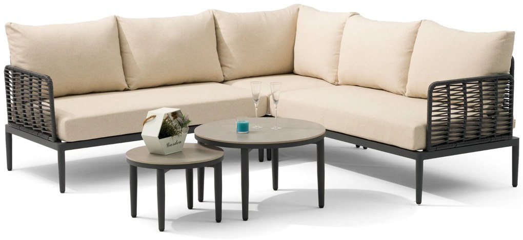 Hoek loungeset 5 personen Aluminium/wicker Grijs  Coco Ibiza