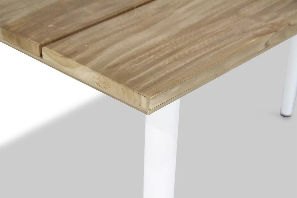 Dining Tuintafel rechthoekig 240 x 100 cm Aluminium/teak Wit Montana