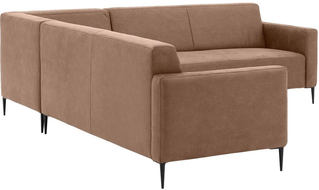 Goossens Key West bruin, micro leer, 2,5-zits, modern design