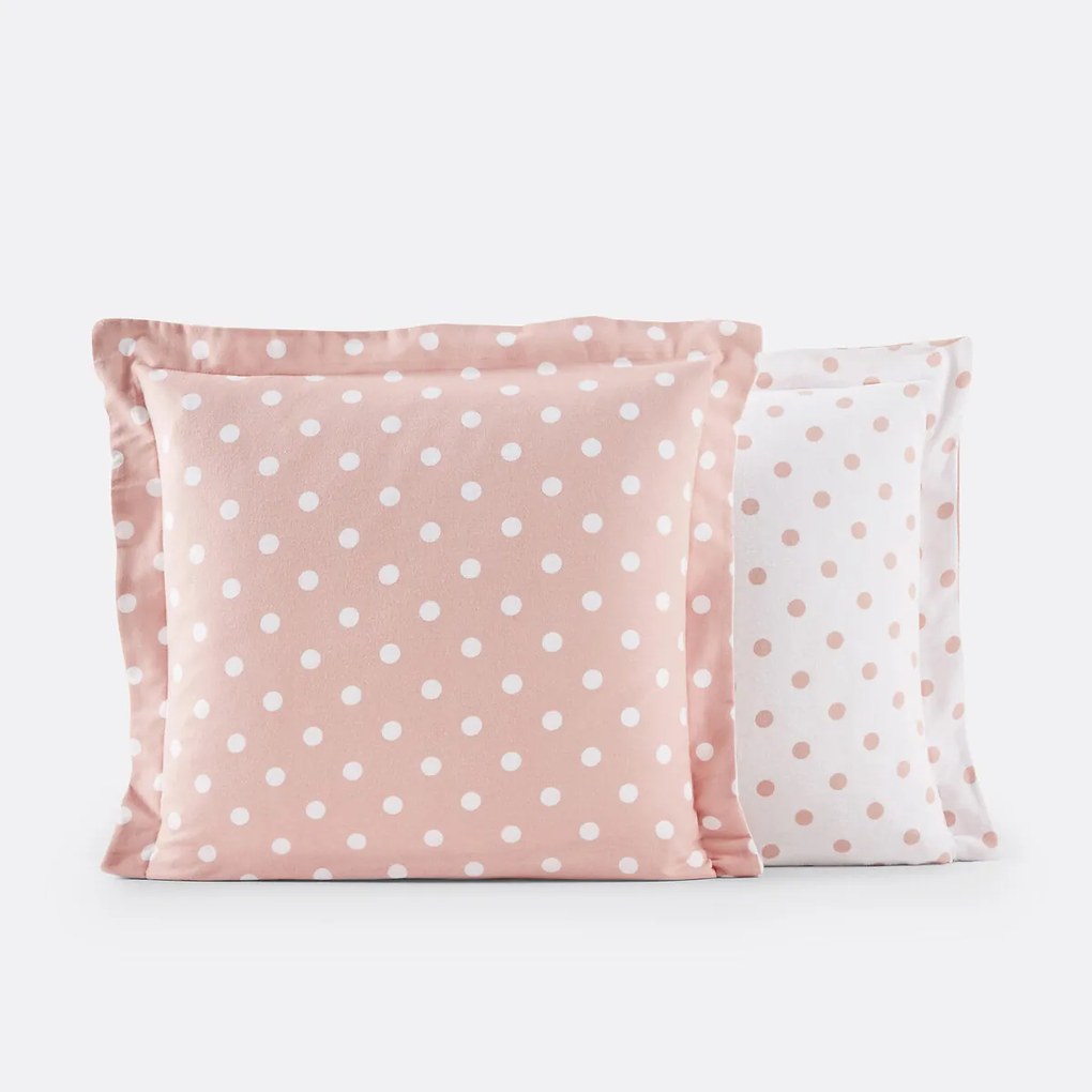 Kussensloop in flanel met stippenprint, Clarisse