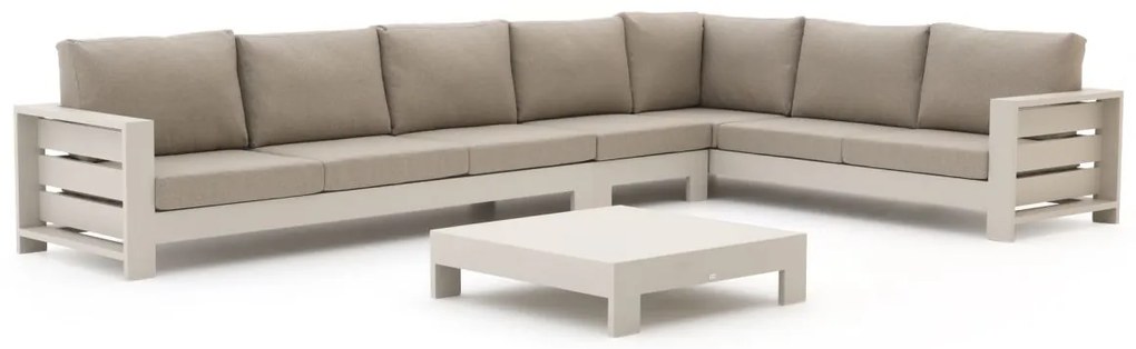 Hoek loungeset Bellagio  | 7 personen | Loungeset Beige | Hoekbank Aluminium | 420x265cm | Kees Smit Tuinmeubelen