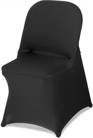 VEVOR stoelhoezen, stretch stoelhoezen, 150 stuks, wasbare en afneembare stoelhoezen van polyester-spandex voor bruiloften en diners, geschikt voor klapstoelen (45 x 46 x 77 cm), zwart