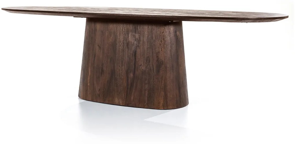 Ovale Eettafel Donkerbruin 250 Cm - 250 X 110cm.