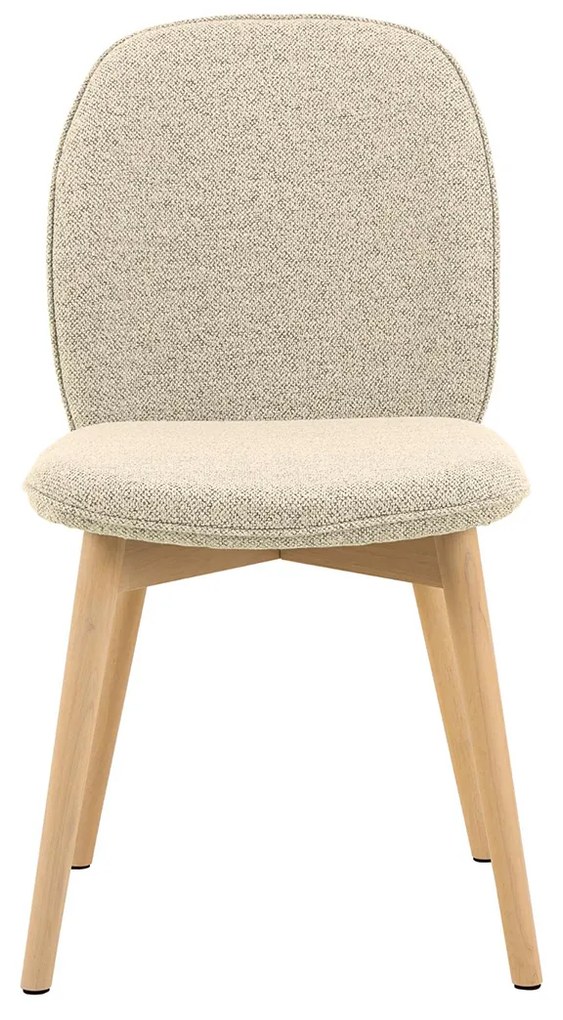 Eetkamerstoel Met Houten Poten Creme Boucle