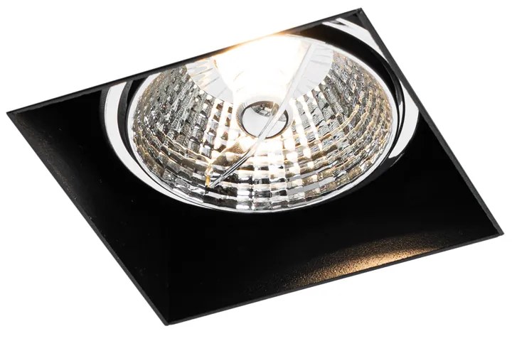 Set van 6 inbouwspots zwart GU10 70mm trimless - Oneon