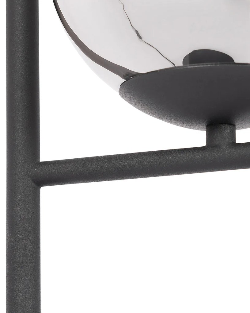 Art Deco tafellamp zwart en smoke glas - Flore