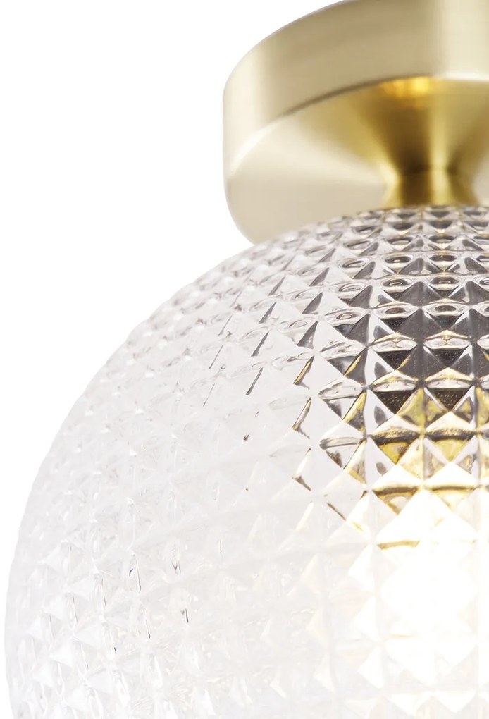 Smart Art Deco plafondlamp met dimmer messing incl. Wifi A60 - Sphere Art Deco E27 rond Binnenverlichting Lamp