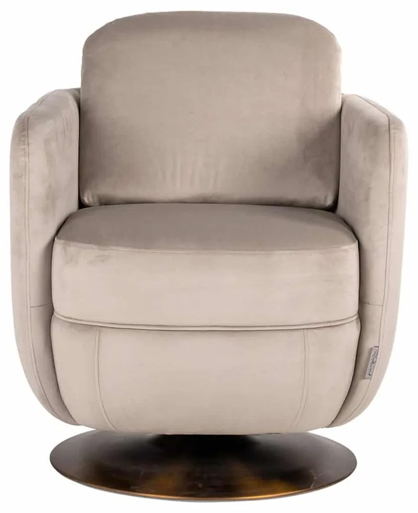 Velvet Draaifauteuil Khaki