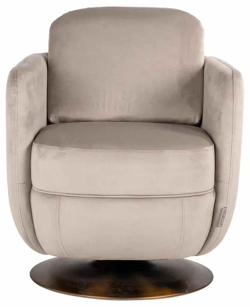 Velvet Draaifauteuil Khaki