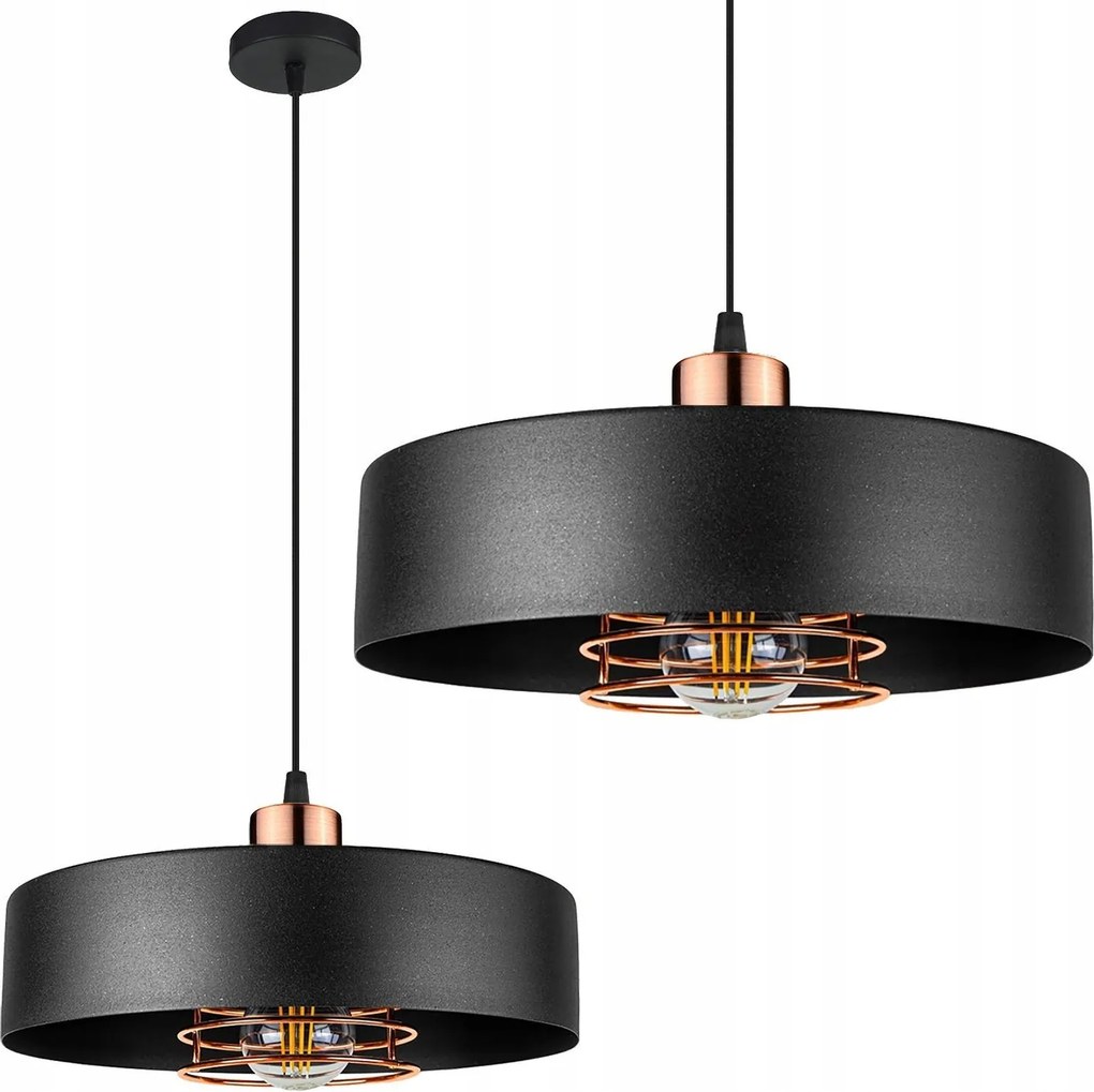 Hanglamp APP1246-1CP Zwart/Rose goud
