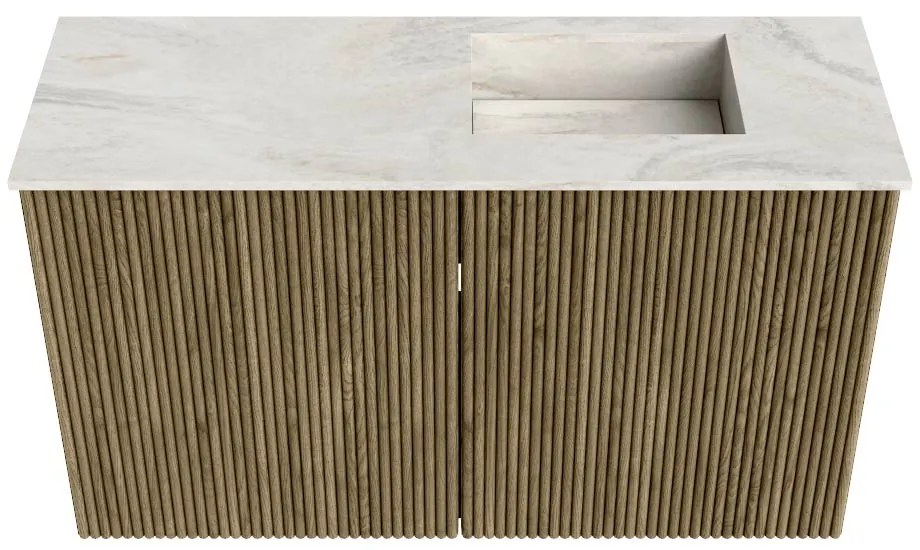 Mondiaz Joya DLux 70cm toiletmeubel dusk met wastafel faye rechts zonder kraangat ostra