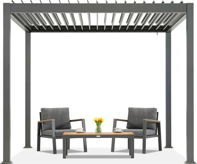 Lagos Premium 3x3 Garden Point vrijstaande terraspergola antraciet