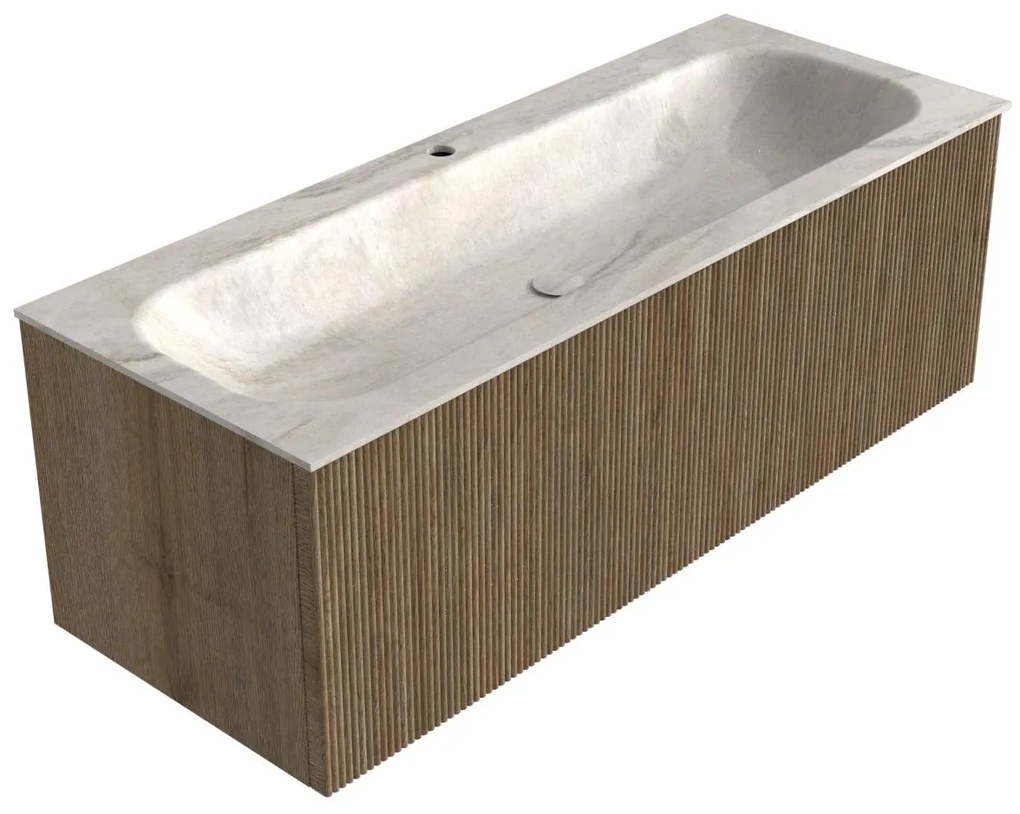 Mondiaz Kurve-dlux 120cm badmeubel dusk met 1 lade en wastafel big large midden 1 kraangat ostra