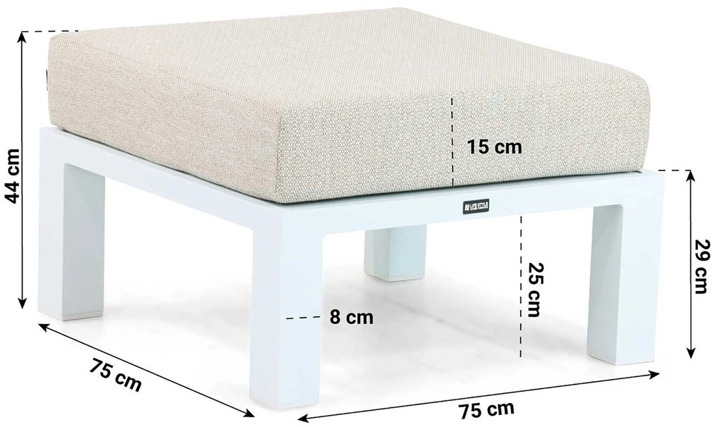 Hoek loungeset 5 personen Aluminium Wit Lifestyle Garden Furniture Luca