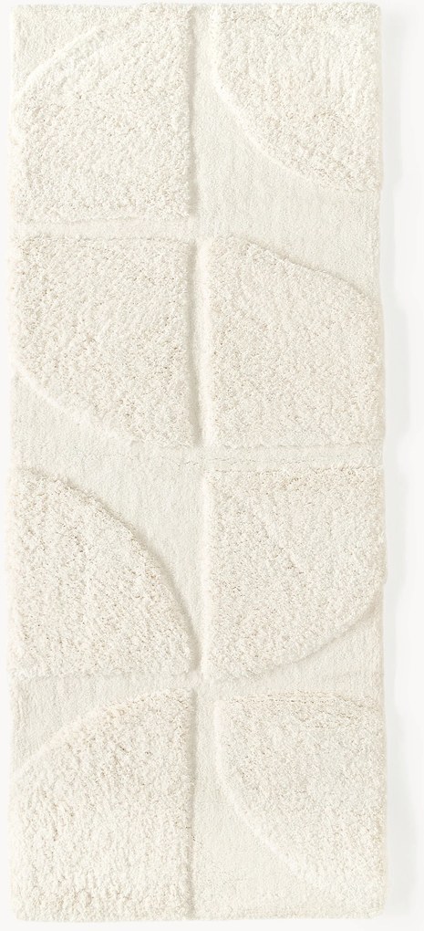 Pluizig hoogpolige loper Jade met verhoogd hoog-laag structuur