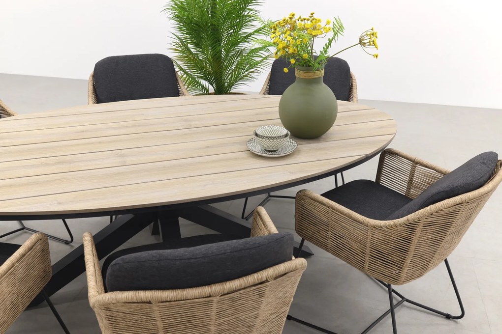 Taste Belmond naturel/GI Edison 220x115 cm. - ovale tuinset