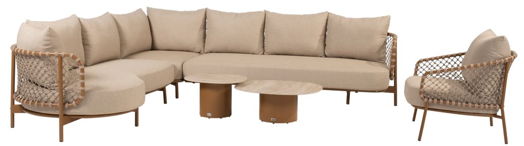 Sofie Martinique modulaire hoek loungeset 6 delig keramiek amber 4 Seasons Outdoor