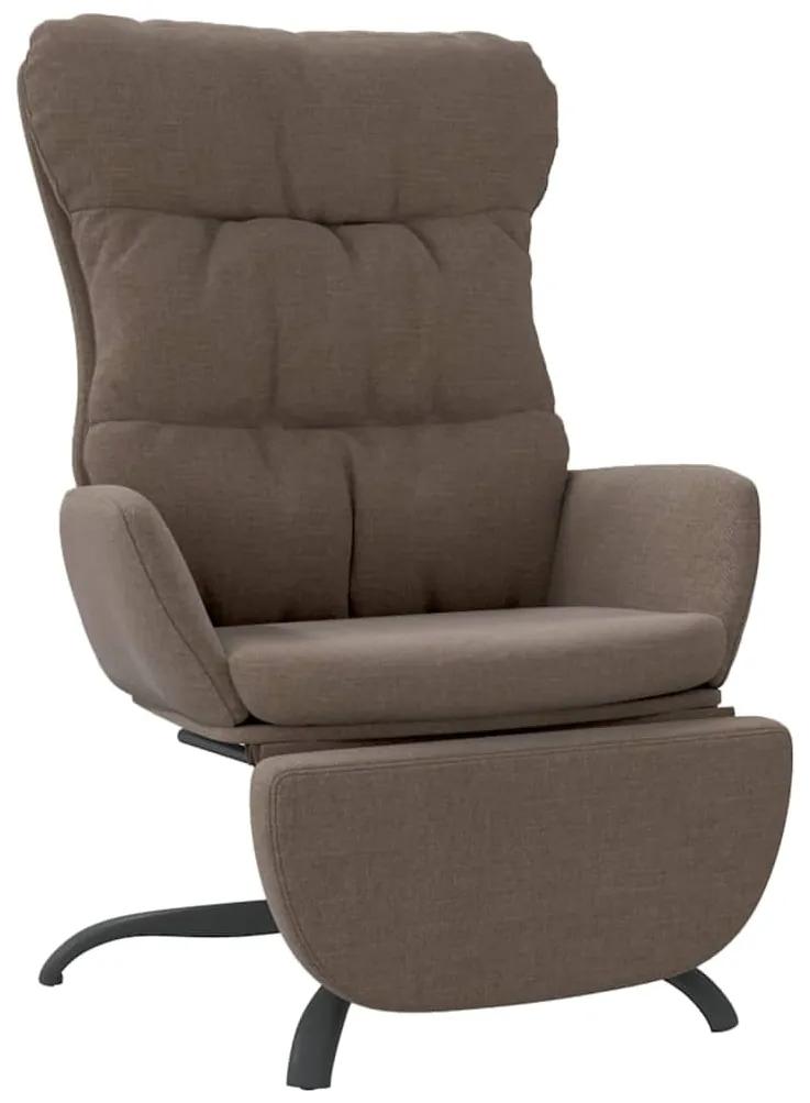 vidaXL Relaxstoel met voetensteun stof taupe